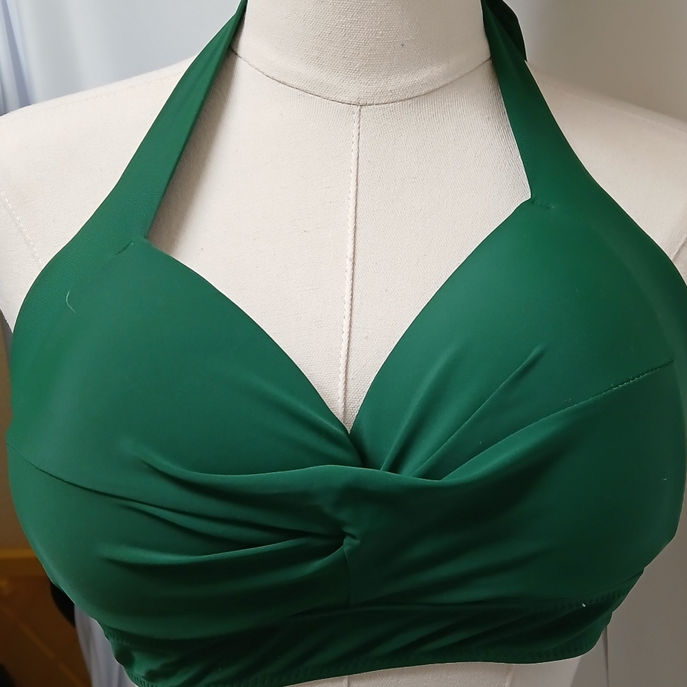 Green Halter Bikini Top